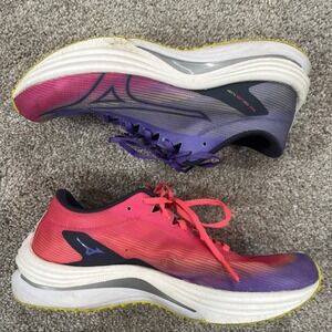 Mizuno Wave Rebellion Flash‎ Men's Running Shoes Size 8.5 Approx Yellow Purple